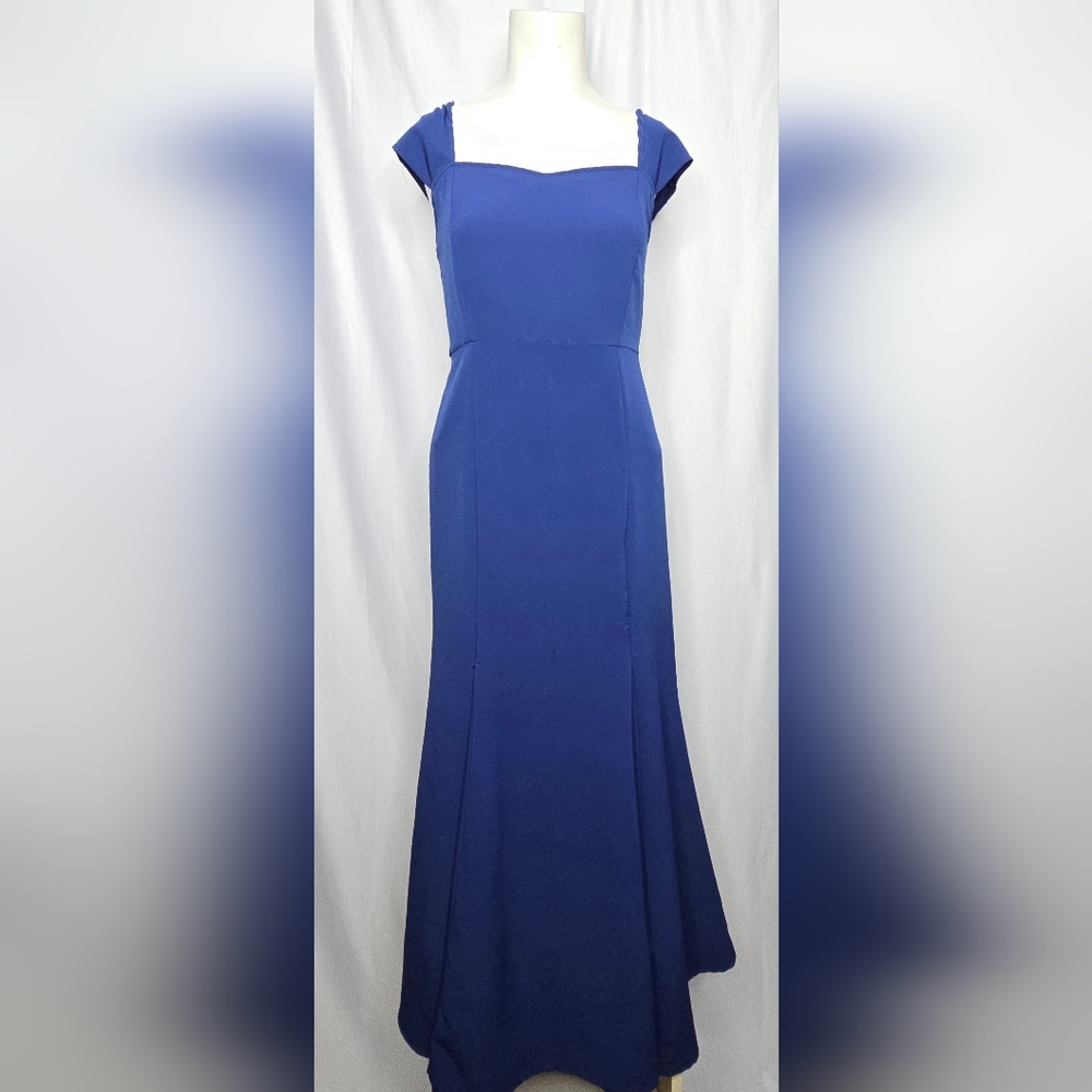 Jessica Simpson Navy Blue Formal Smocked Back Wedding Guest Dress Size XS NWOT